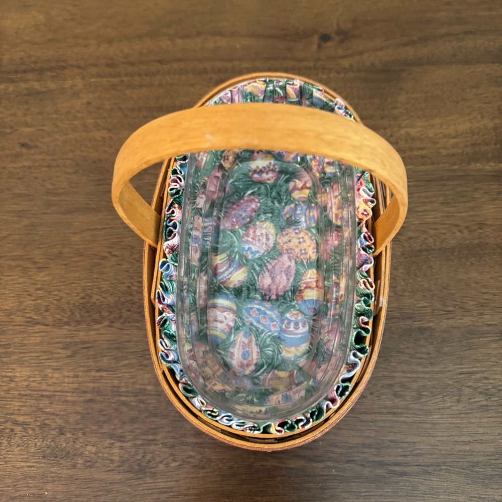 Longaberger Easter Basket Multi Color 1996 w/ Liner - Picture 7 of 10
